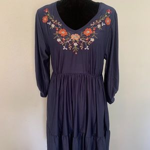 Embroidered flowers dress